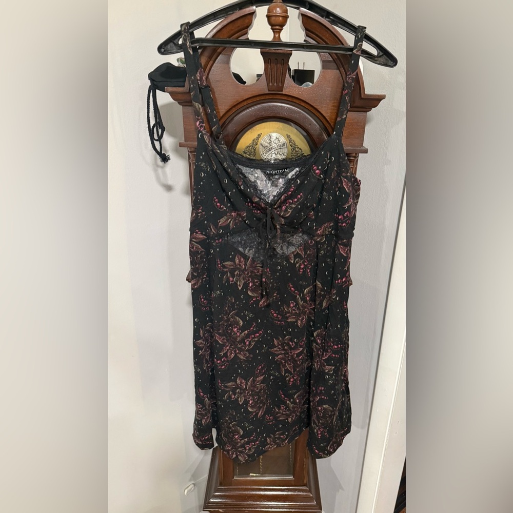 Torrid Black and Pink Floral Mini Dress